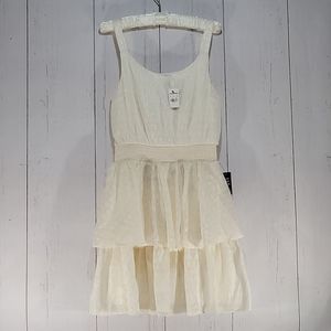 Express Cream Tiered Mini Dress